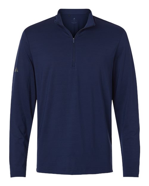Adidas Men's Textured Stripe Quarter-Zip Pullover - Dark Blue