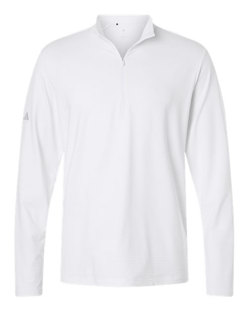 Adidas Men's Textured Stripe Quarter-Zip Pullover - White