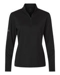 Adidas Women's Textured Stripe Quarter-Zip Pullover - Black