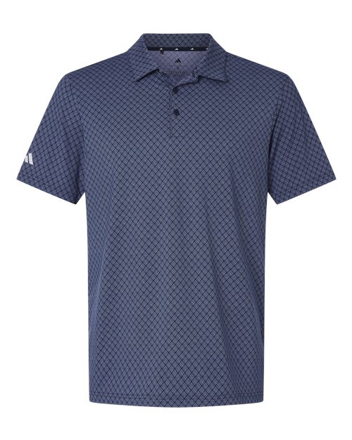 Adidas Men's 4-Way Stretch Printed Polo - Collegiate Navy