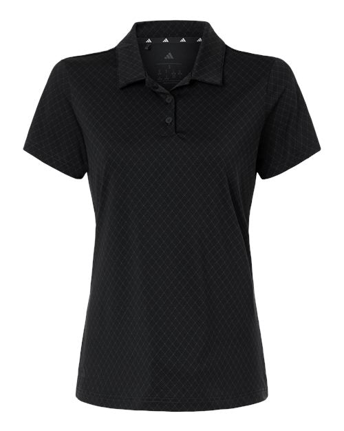 Adidas Women's 4-Way Stretch Printed Polo - Carbon