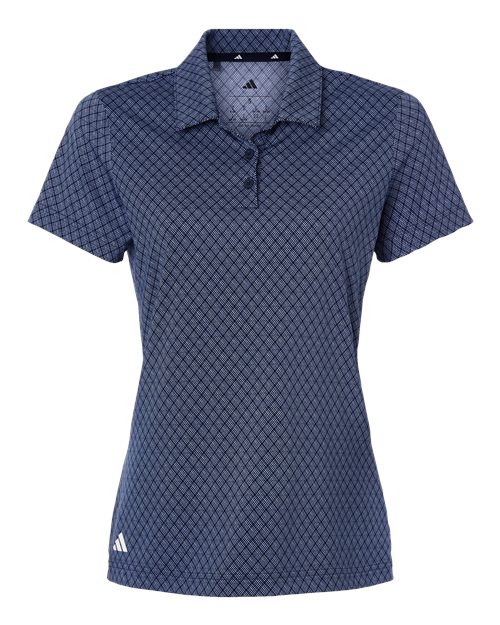 Adidas Women's 4-Way Stretch Printed Polo - Collegiate Navy