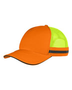 Big Accessories Safety Trucker Cap - Neon Orange/ Neon Yellow