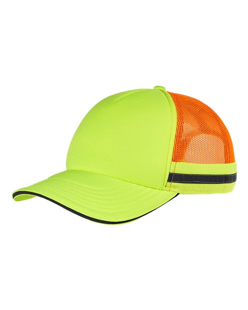 Big Accessories Safety Trucker Cap - Neon Yellow/ Neon Orange