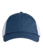 Big Accessories Washed Trucker Cap - Indigo/ White