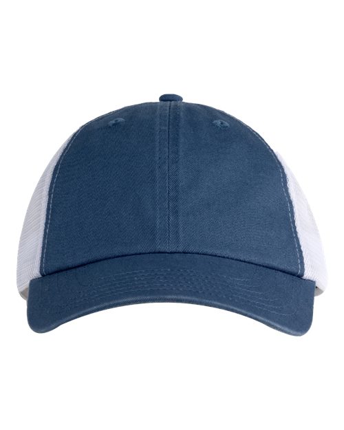 Big Accessories Washed Trucker Cap - Indigo/ White