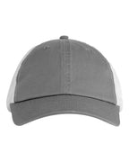Big Accessories Washed Trucker Cap - Iron/ White