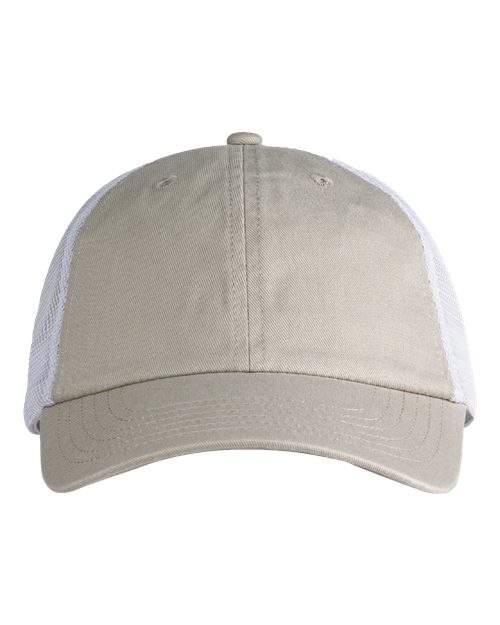 Big Accessories Washed Trucker Cap - Stone/ White