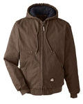 Berne Apparel Men's Tall Heartland Washed Cotton Duck Hooded Jacket - Bark