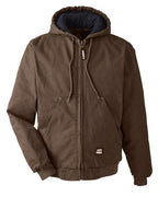 Berne Apparel Men's Tall Heartland Washed Cotton Duck Hooded Jacket - Bark