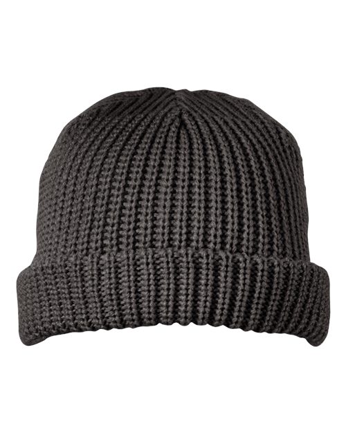 Big Accessories Dock Cuffed Beanie - Charcoal
