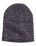 Big Accessories Ribbed Marled Beanie - Black/ Grey