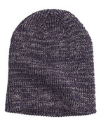 Big Accessories Ribbed Marled Beanie - Black/ Grey