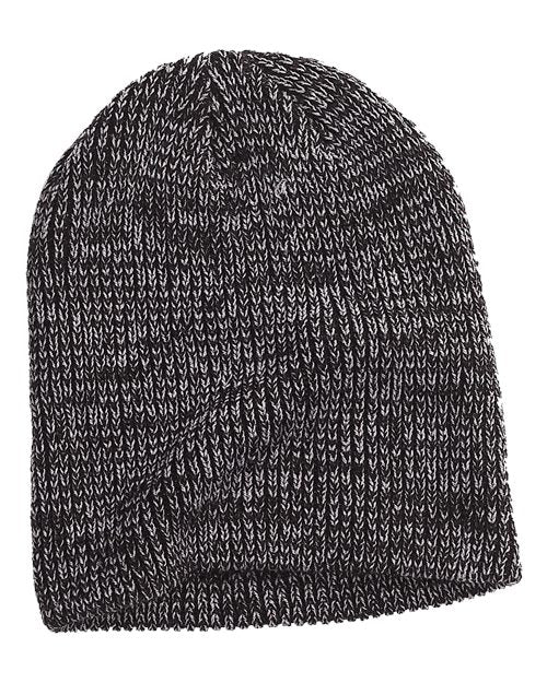 Big Accessories Ribbed Marled Beanie - Navy/ Grey