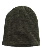 Big Accessories Ribbed Marled Beanie - Olive/ Black