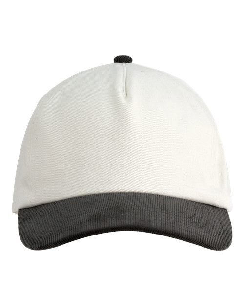 Big Accessories Corduroy Cap - Cream/ Black