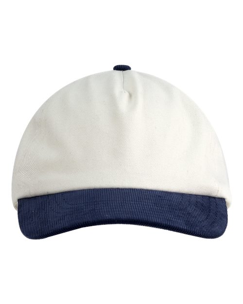Big Accessories Corduroy Cap - Cream/ Navy