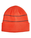 Big Accessories Reflective Cuffed Beanie - Neon Orange