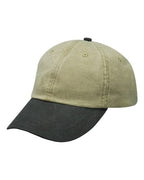 Adams Headwear Optimum Pigment-Dyed Dad Hat - Khaki/ Black