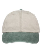 Adams Headwear Optimum Pigment-Dyed Dad Hat - Stone/ Forest