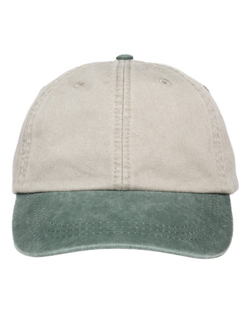 Adams Headwear Optimum Pigment-Dyed Dad Hat - Stone/ Forest