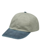 Adams Headwear Optimum Pigment-Dyed Dad Hat - Stone/ Navy
