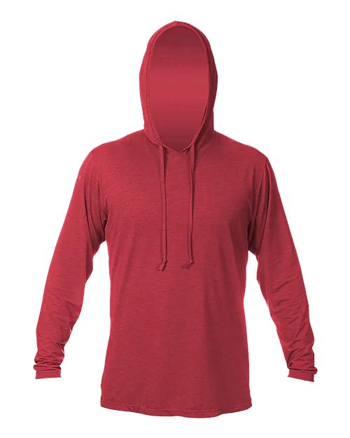 ANETIK Men's Low Pro Tech Hooded Long Sleeve T-Shirt - Pyro Heathered