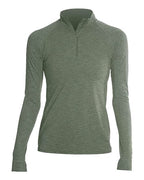 ANETIK Women's Flight Tech Quarter-Zip Pullover - Dark Olive Heathered