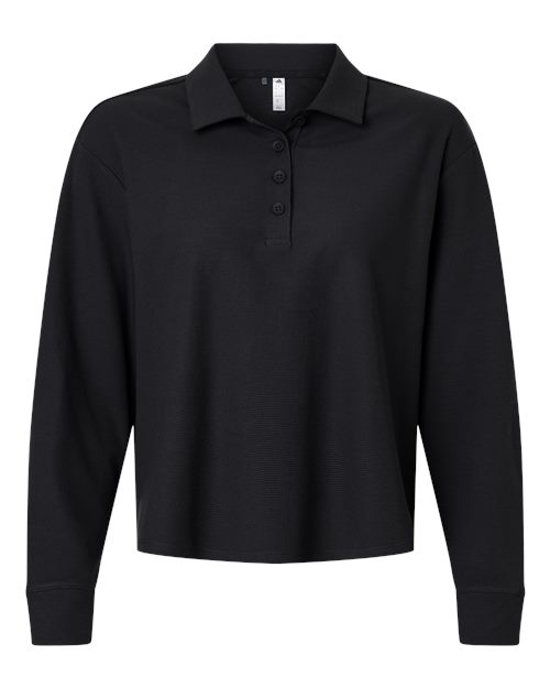 Adidas Women's Beyond Long Sleeve Loose Polo - Black