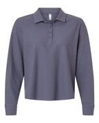 Adidas Women's Beyond Long Sleeve Loose Polo - Preloved Violet