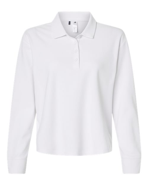 Adidas Women's Beyond Long Sleeve Loose Polo - White