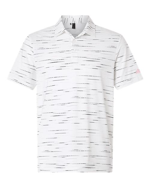 Adidas Men's Ultimate365 Mesh Glimmer Print Polo - Clear Pink