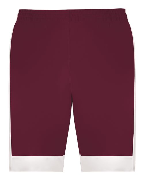 Augusta Sportswear Unisex Match-Up Basketball Shorts - Maroon/ White