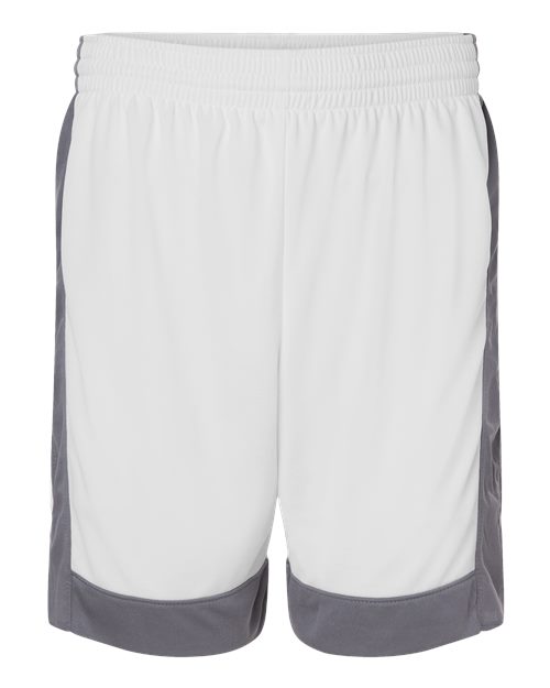 Augusta Sportswear Unisex Match-Up Basketball Shorts - White/ Graphite