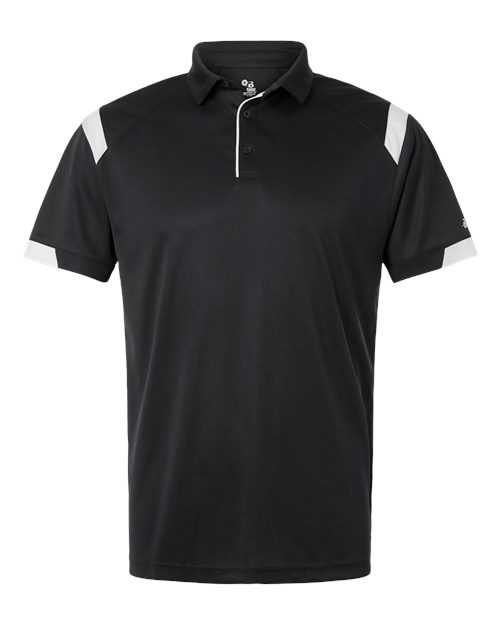 Badger Unisex On the Rise Polo (Part 1 of 2) - Black/ White