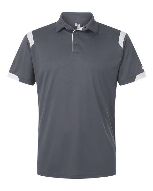 Badger Unisex On the Rise Polo (Part 1 of 2) - Graphite/ White