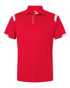 Badger Unisex On the Rise Polo (Part 2 of 2) - Red/ White