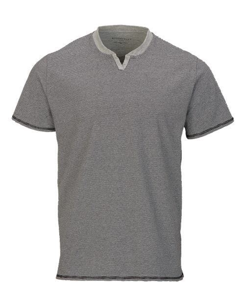 Boxercraft Men's Striped V-Notch T-Shirt - Black/ White