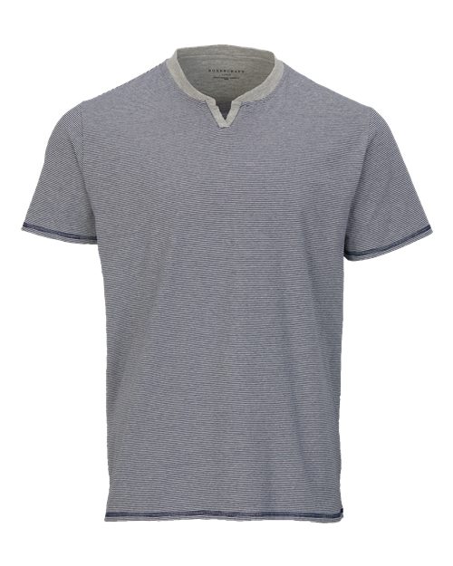 Boxercraft Men's Striped V-Notch T-Shirt - Navy/ White