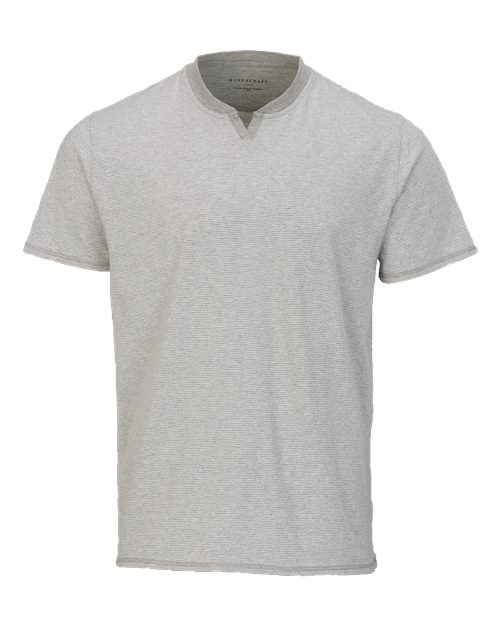 Boxercraft Men's Striped V-Notch T-Shirt - Oxford Heather/ White