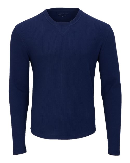 Boxercraft Men's Waffle Knit Long Sleeve T-Shirt - Navy