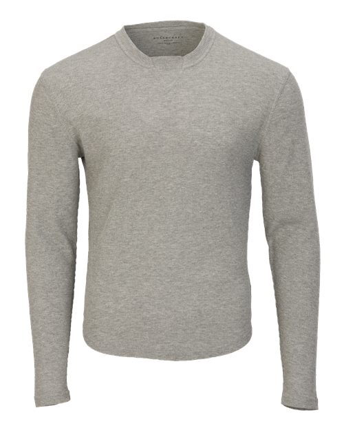 Boxercraft Men's Waffle Knit Long Sleeve T-Shirt - Oxford Heather