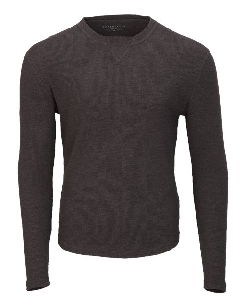 Boxercraft Men's Waffle Knit Long Sleeve T-Shirt - Charcoal Heather