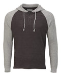 Boxercraft Unisex Waffle Knit Pullover Hooded Long Sleeve T-Shirt - Charcoal/ Oxford Heather