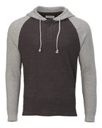 Boxercraft Unisex Waffle Knit Pullover Hooded Long Sleeve T-Shirt - Charcoal/ Oxford Heather