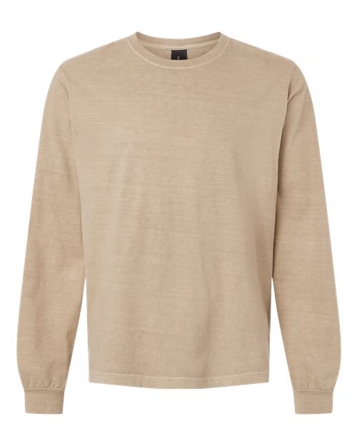 BELLA + CANVAS Unisex Heavyweight Garment-Dyed Long Sleeve Tee - Khaki