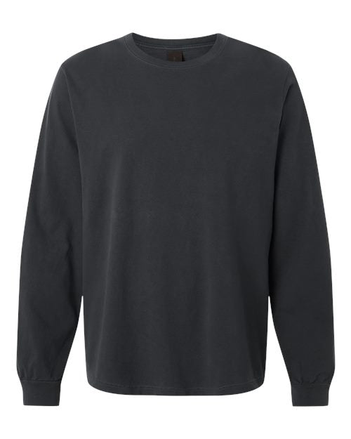 BELLA + CANVAS Unisex Heavyweight Garment-Dyed Long Sleeve Tee - Washed Black