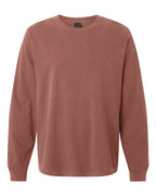 BELLA + CANVAS Unisex Heavyweight Garment-Dyed Long Sleeve Tee - Washed Chestnut