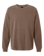 BELLA + CANVAS Unisex Heavyweight Garment-Dyed Long Sleeve Tee - Washed Cocoa