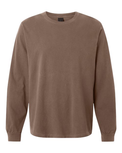BELLA + CANVAS Unisex Heavyweight Garment-Dyed Long Sleeve Tee - Washed Cocoa
